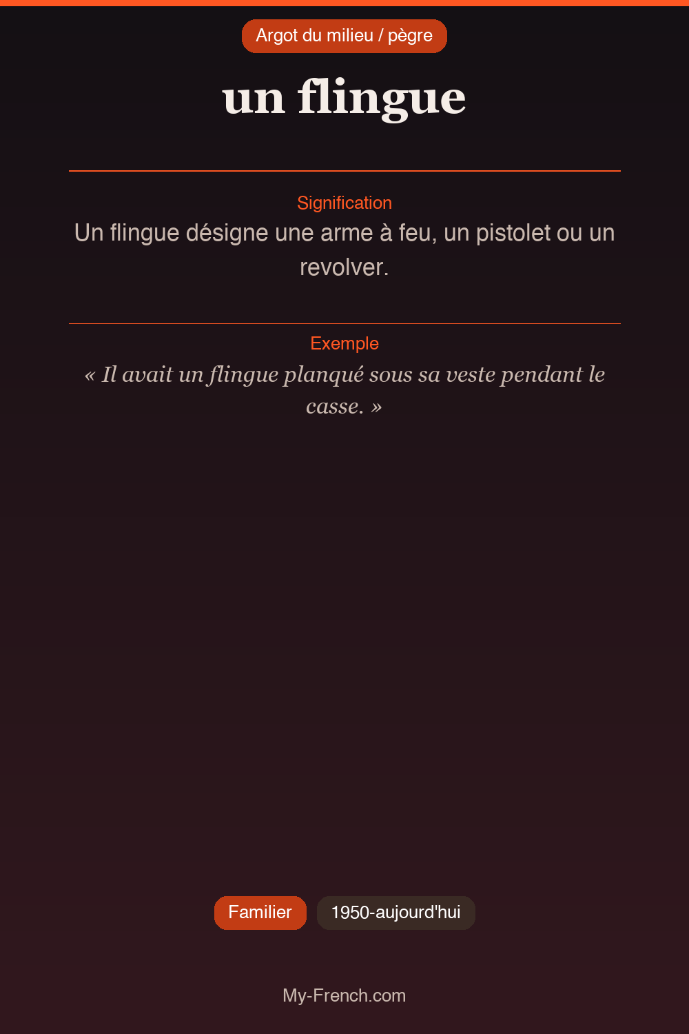 Argot français : un flingue