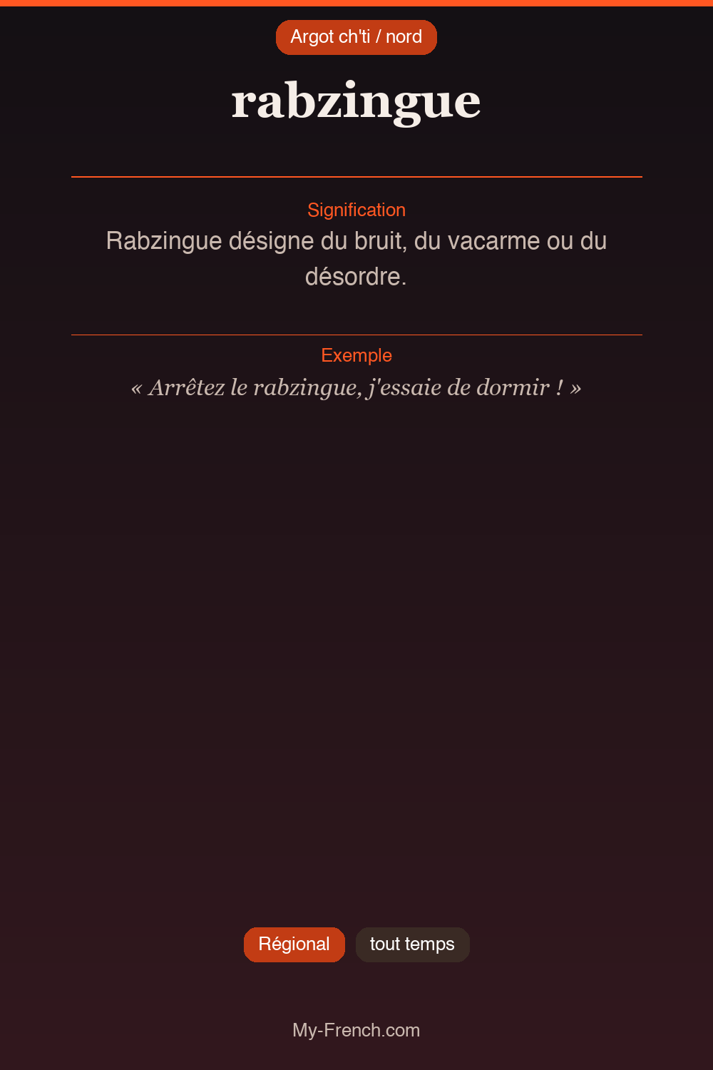 Argot français : rabzingue