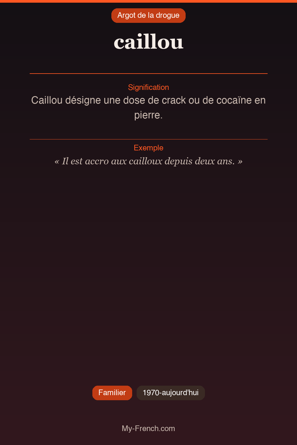 Argot français : caillou