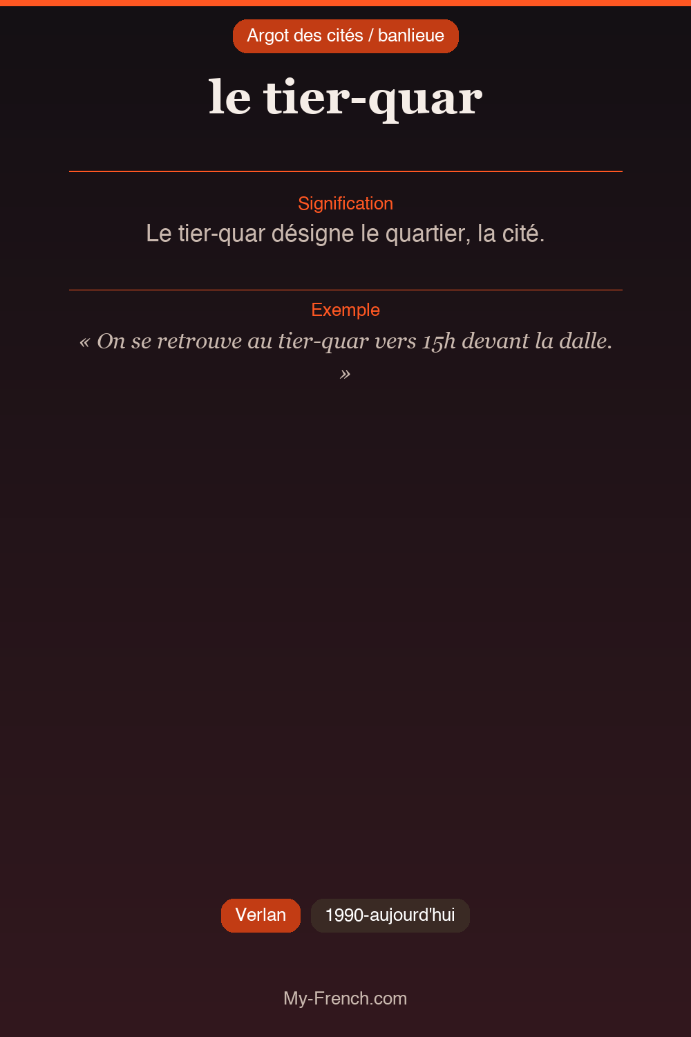 Argot français : le tier-quar