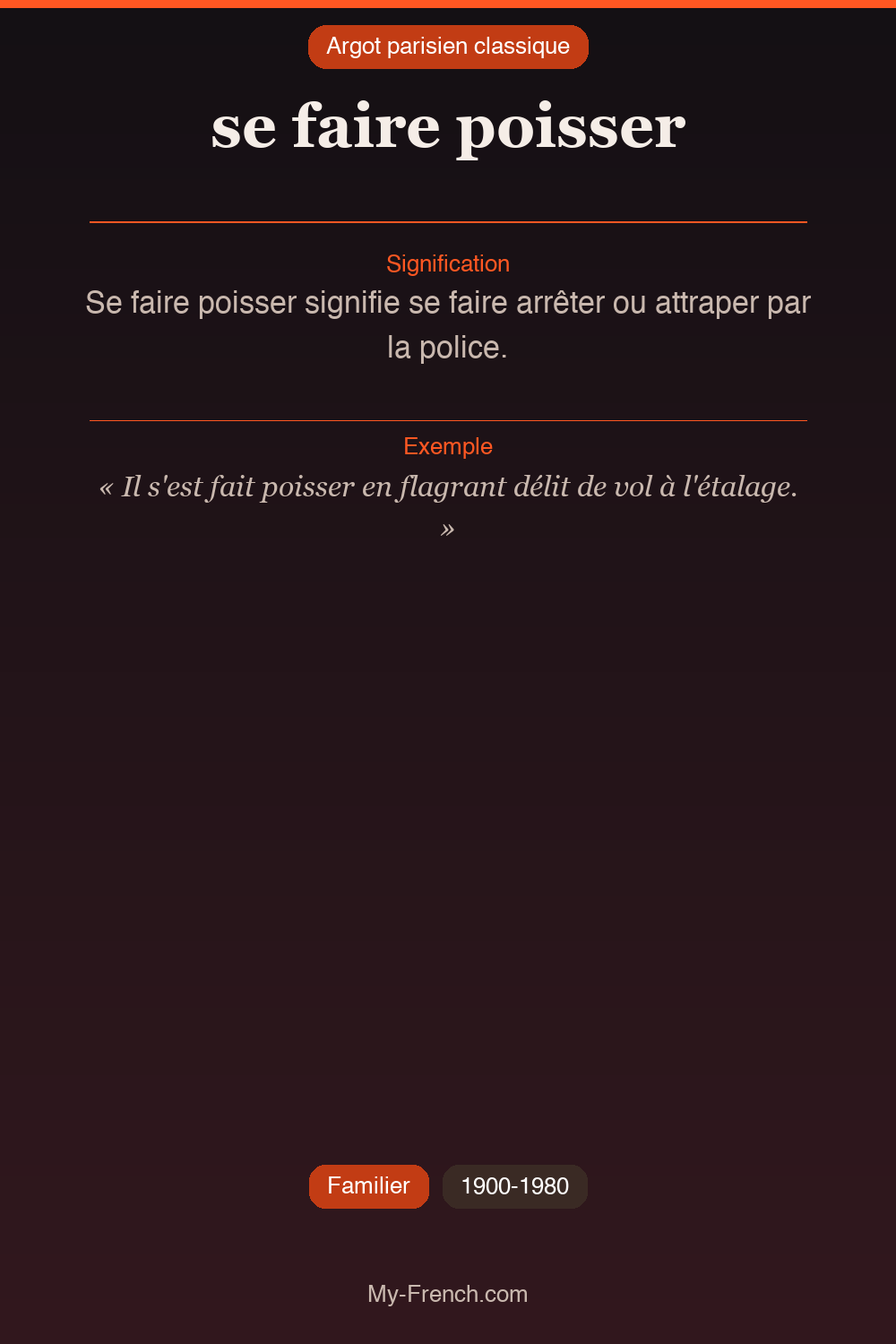Argot français : se faire poisser