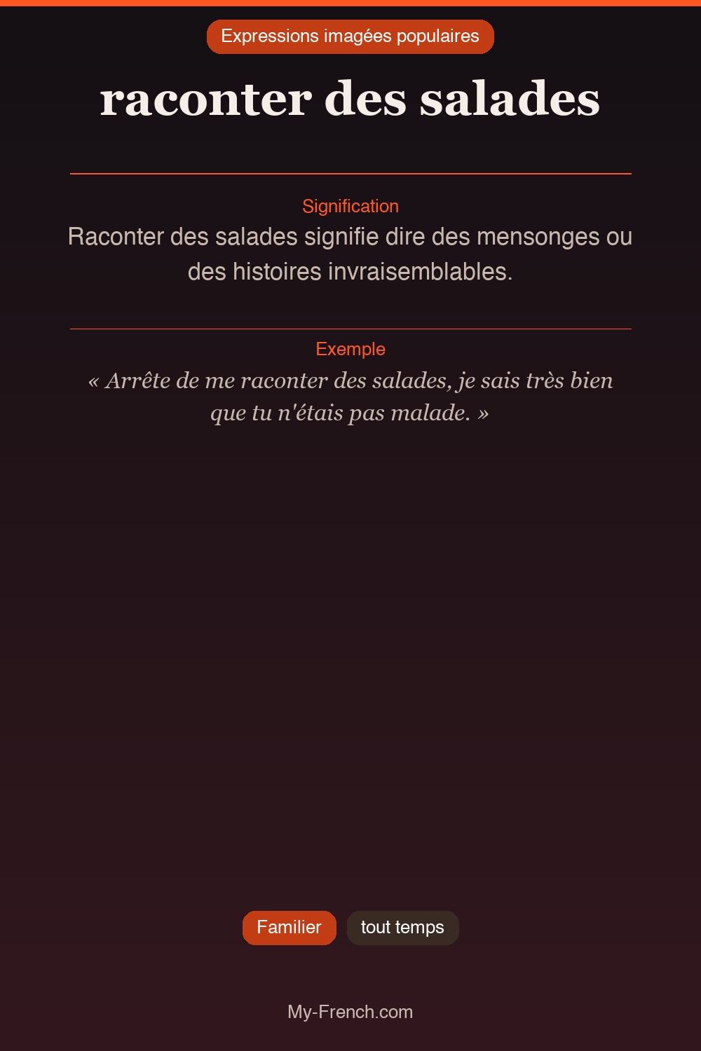 Argot français : raconter des salades