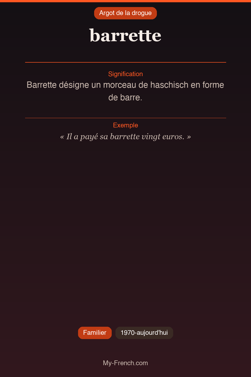 Argot français : barrette