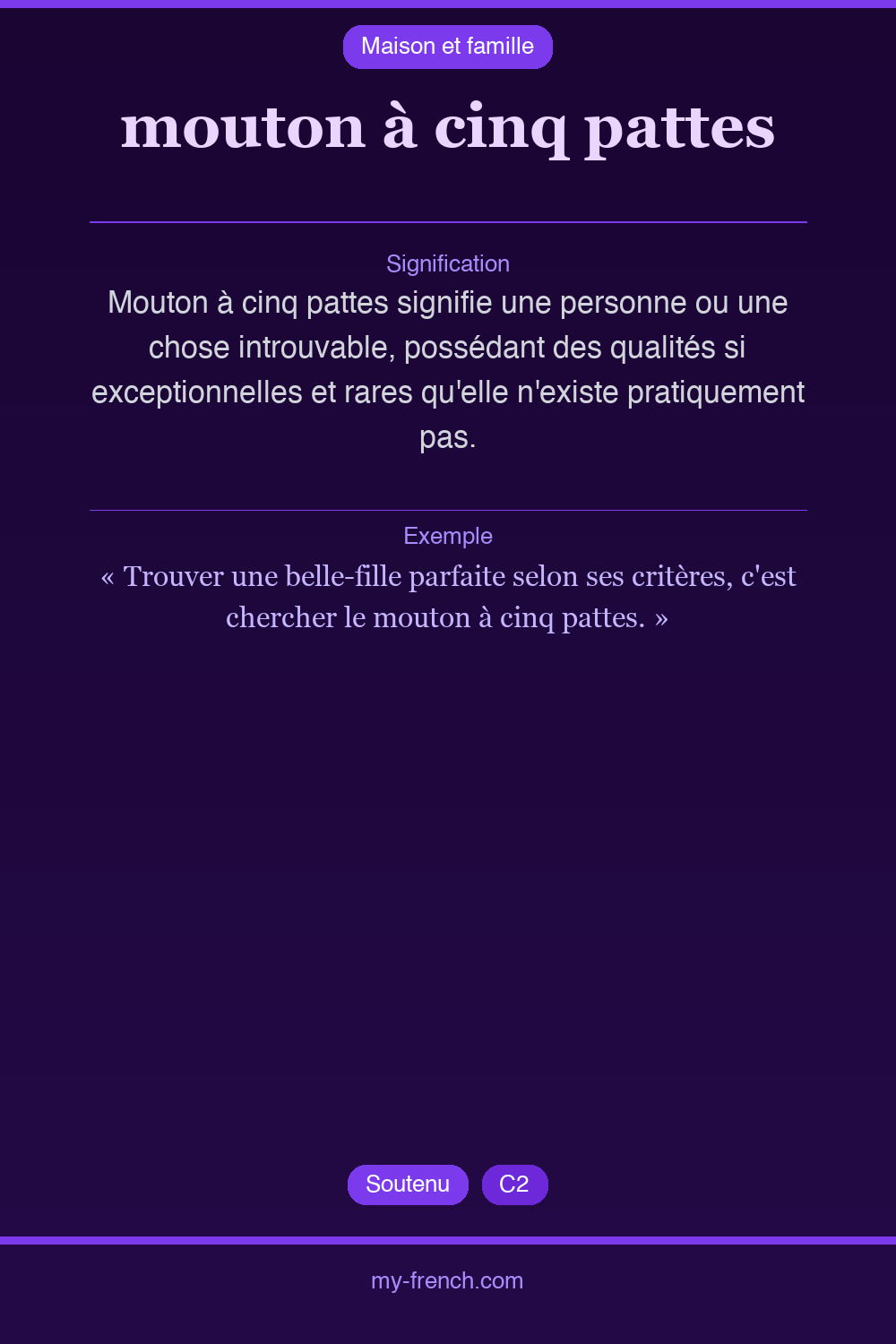 Expression idiomatique : mouton à cinq pattes