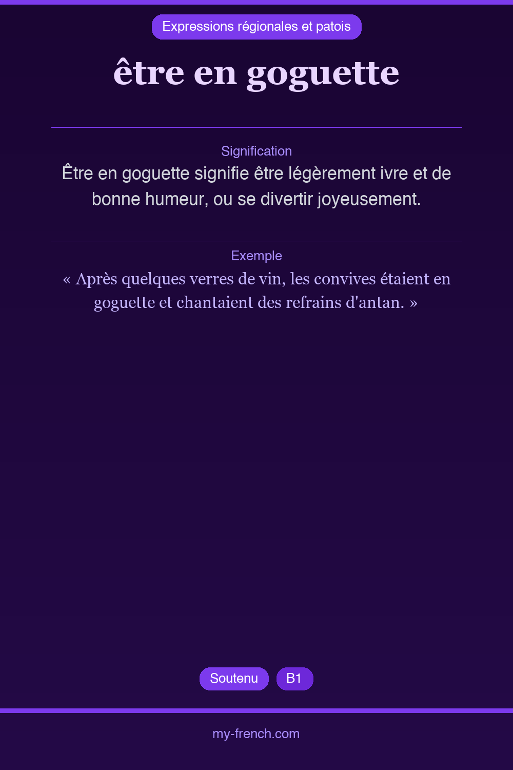 Expression idiomatique : être en goguette