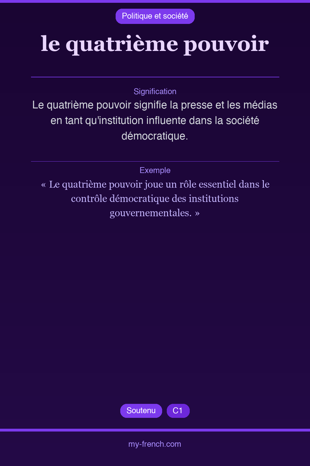 Expression idiomatique : le quatrième pouvoir