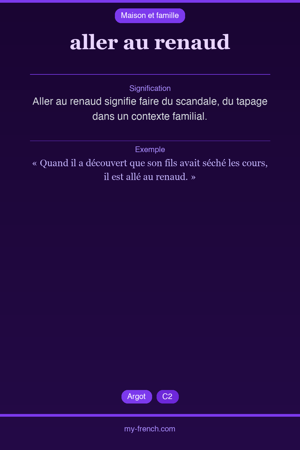 Expression idiomatique : aller au renaud