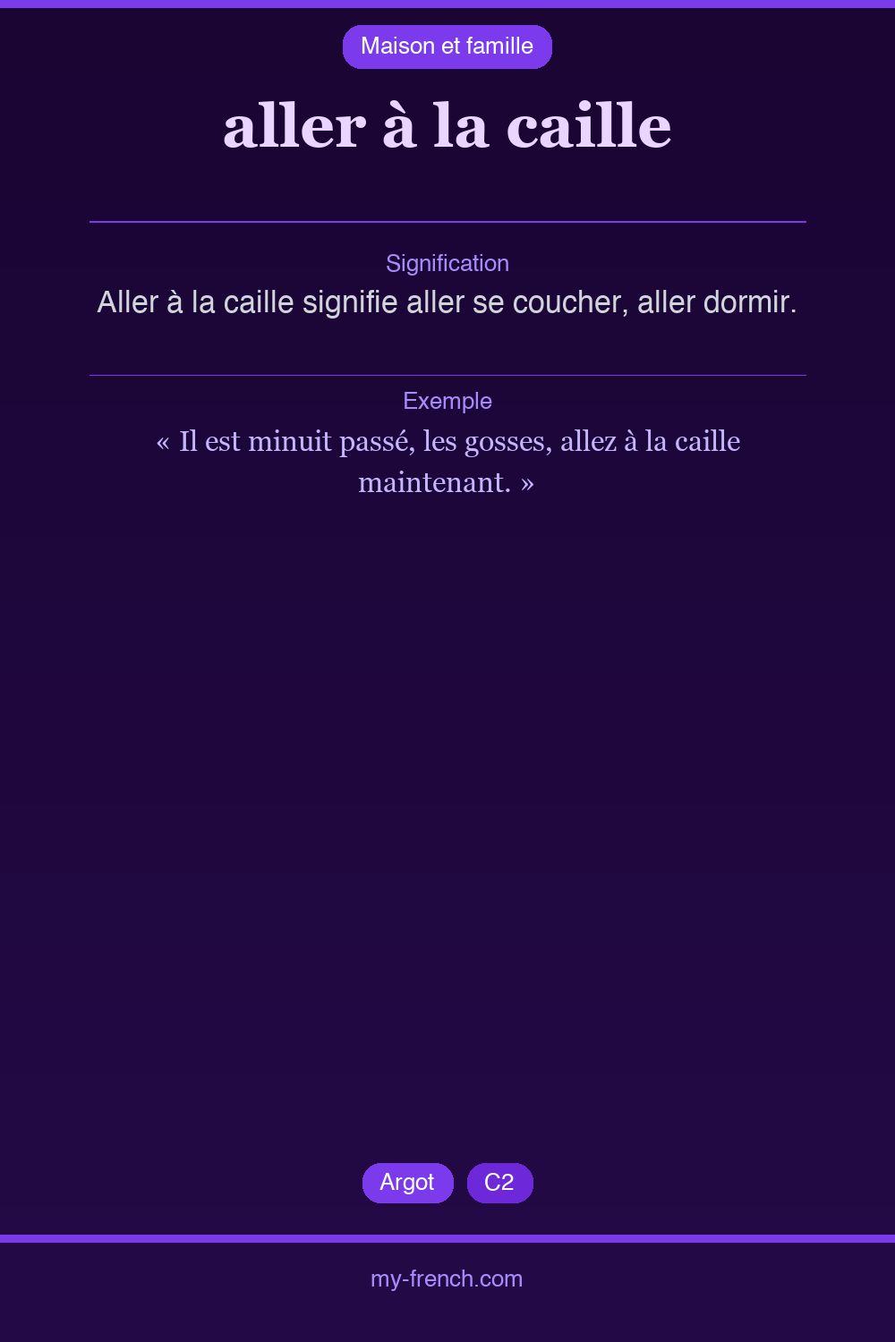Expression idiomatique : aller à la caille
