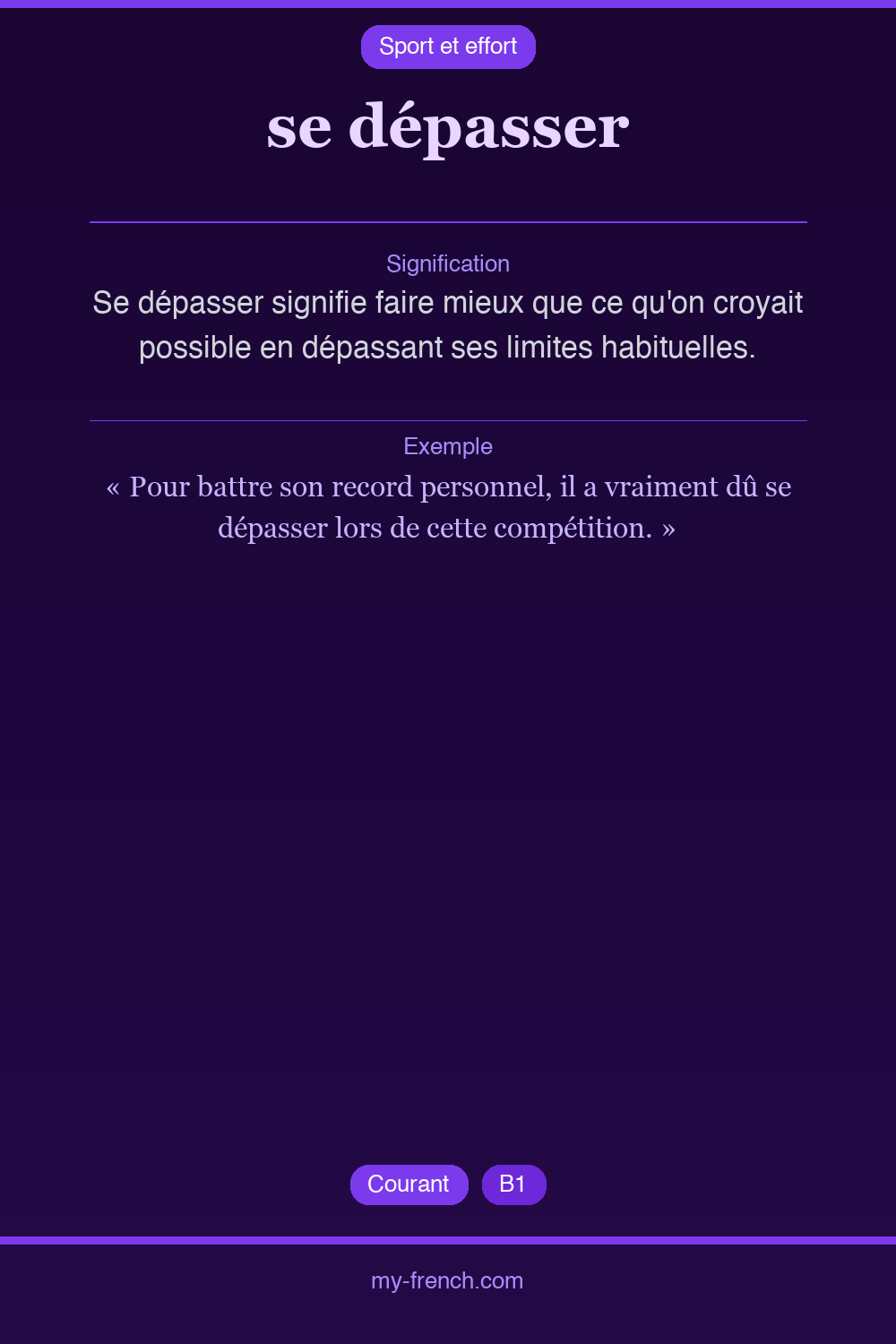Expression idiomatique : se dépasser
