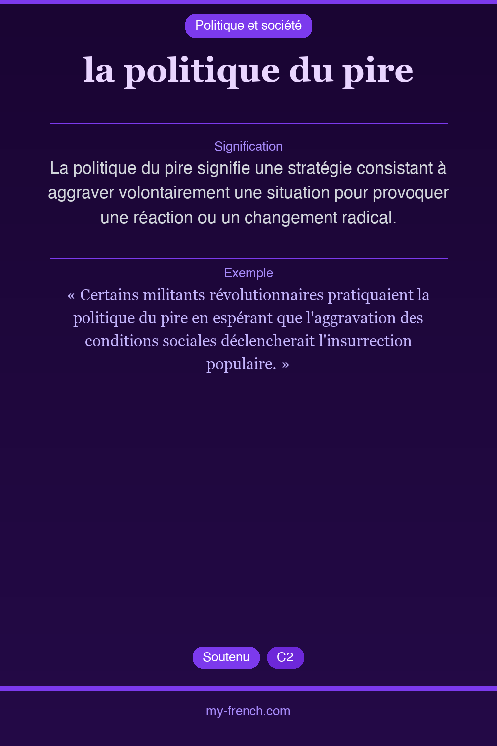 Expression idiomatique : la politique du pire