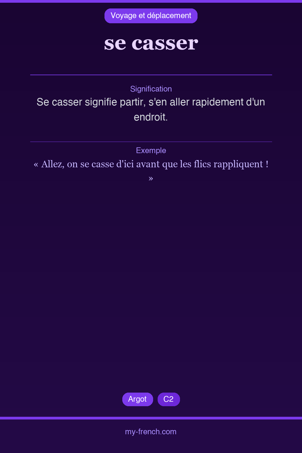 Expression idiomatique : se casser