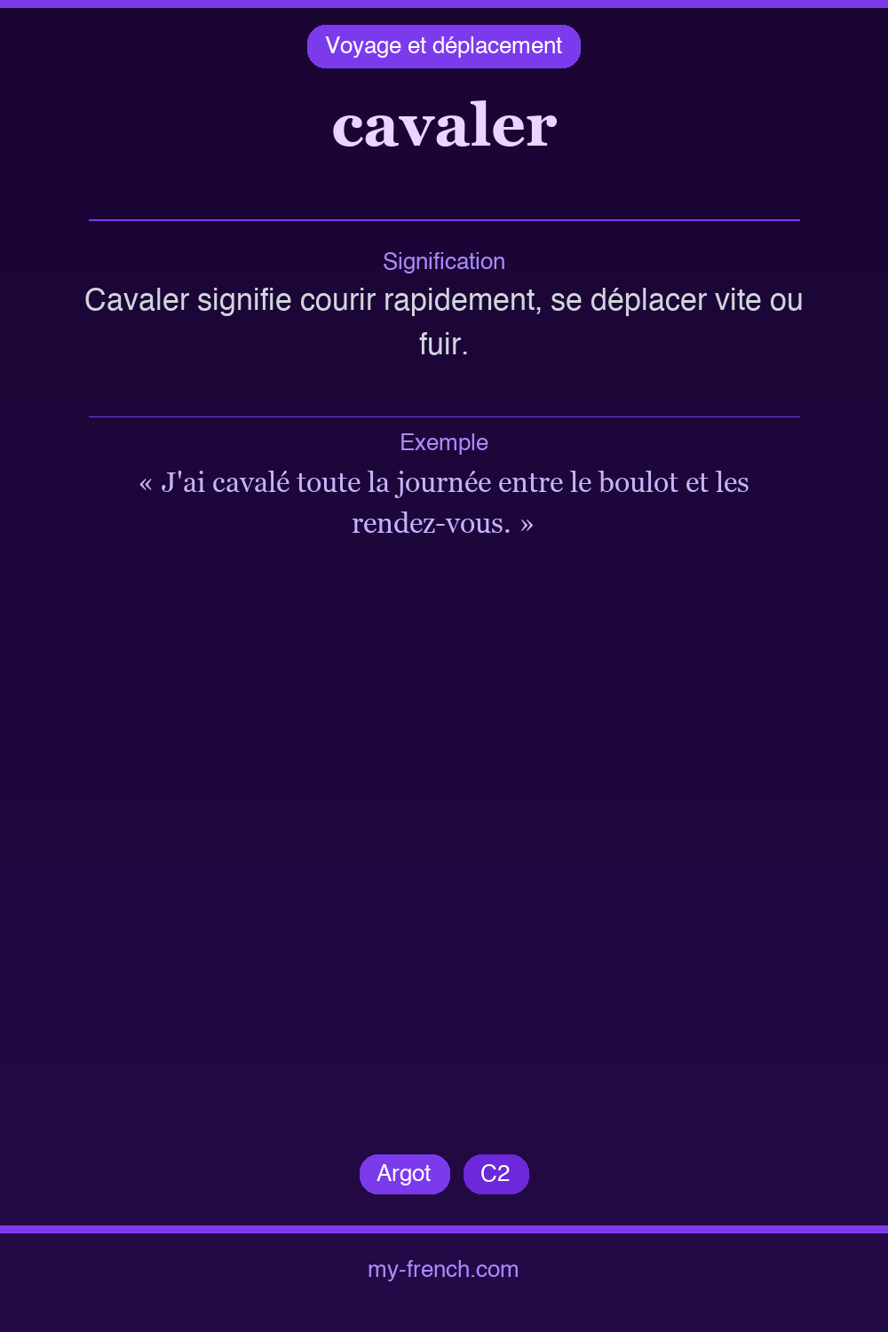 Expression idiomatique : cavaler