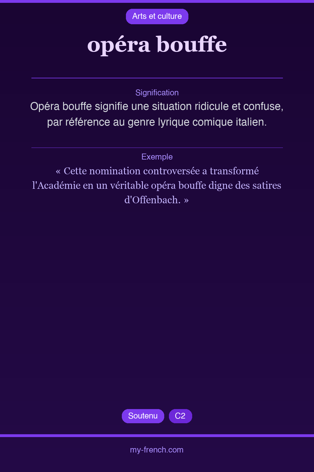 Expression idiomatique : opéra bouffe