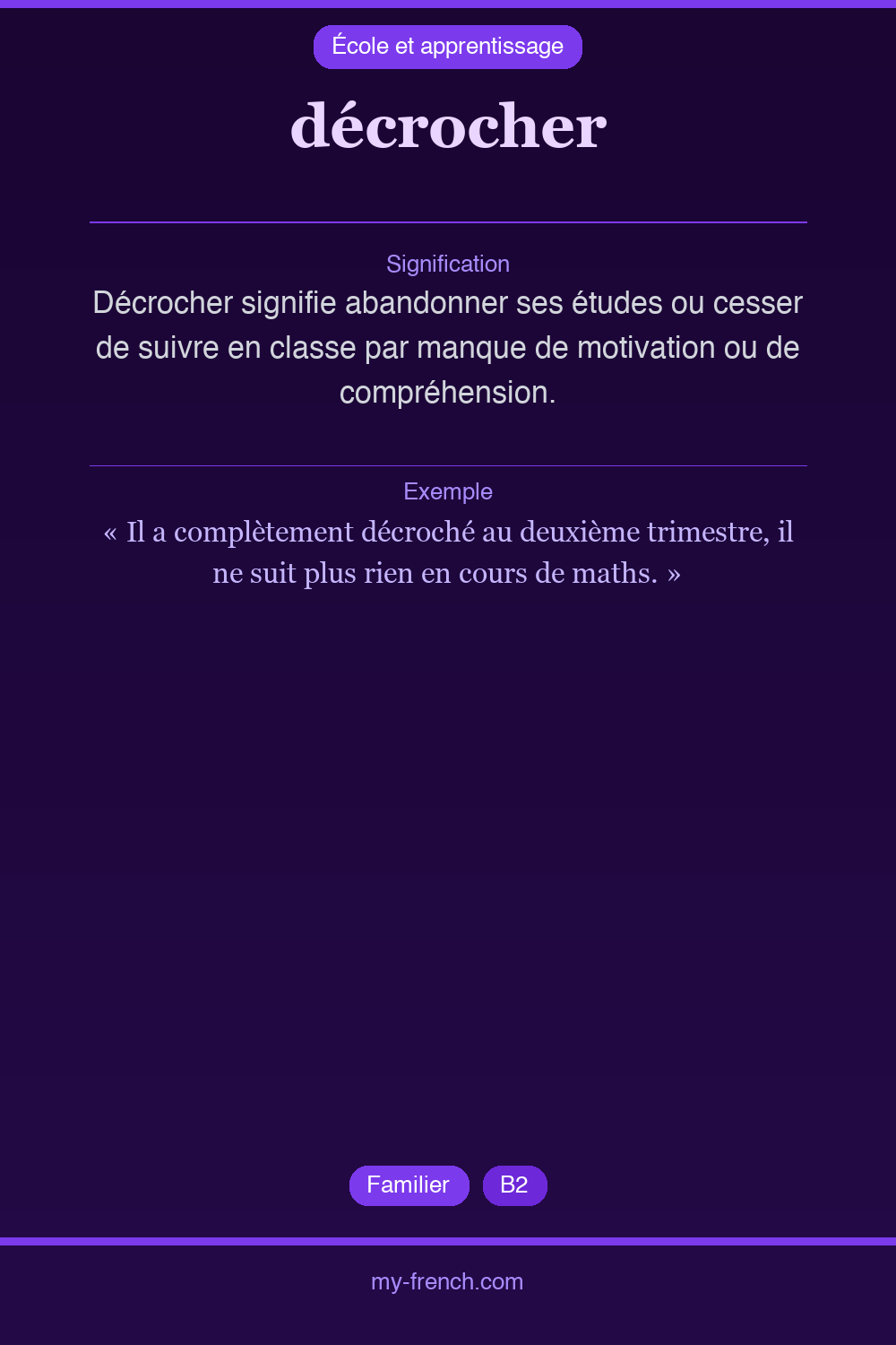 Expression idiomatique : décrocher