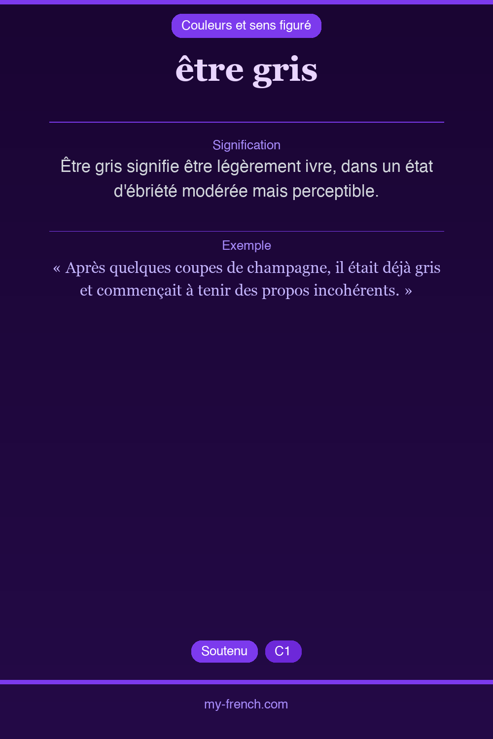 Expression idiomatique : être gris