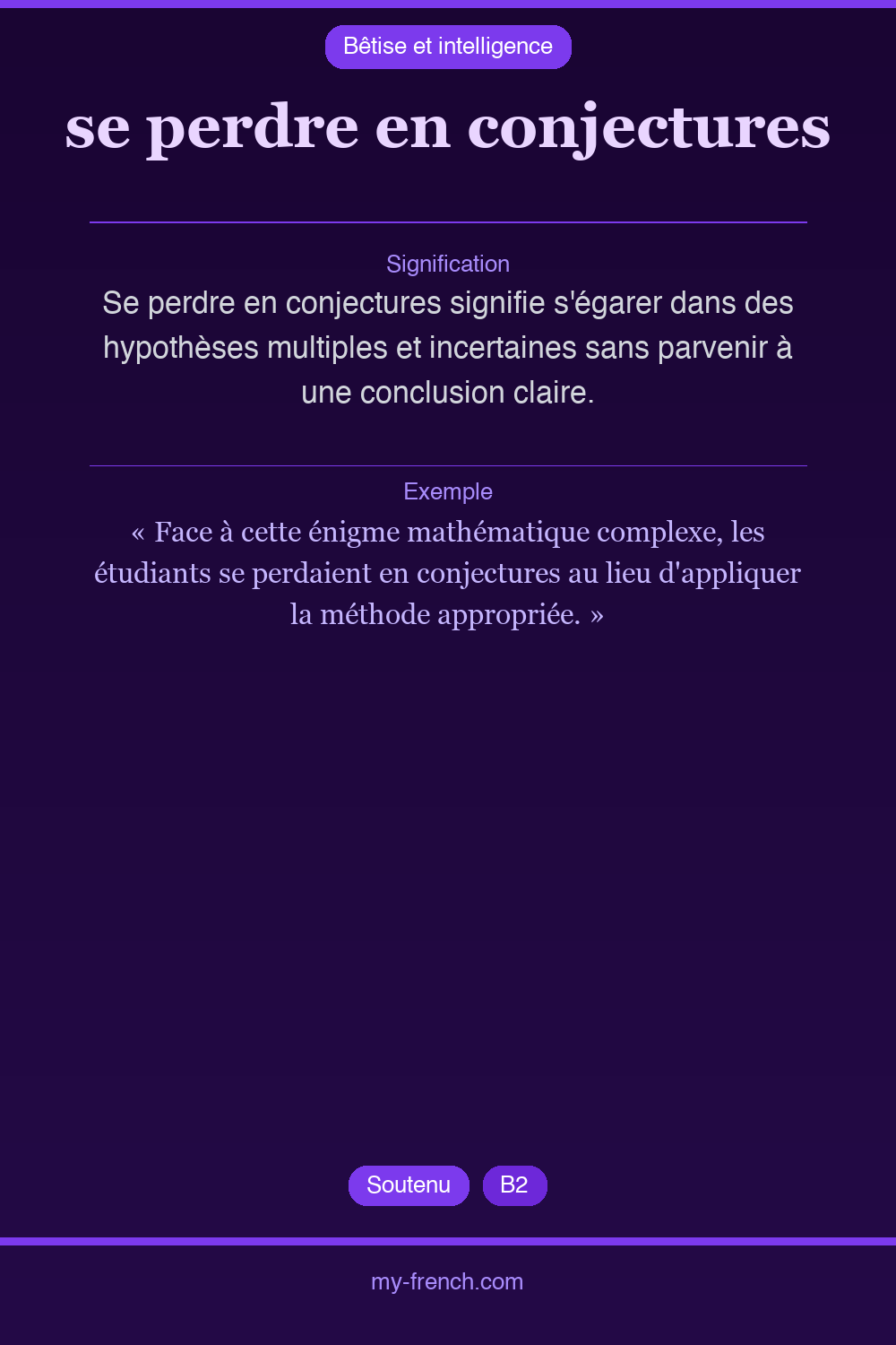 Expression idiomatique : se perdre en conjectures