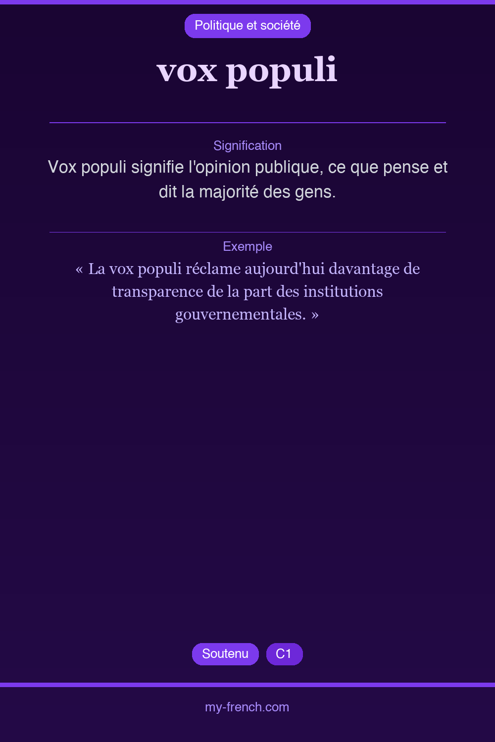 Expression idiomatique : vox populi