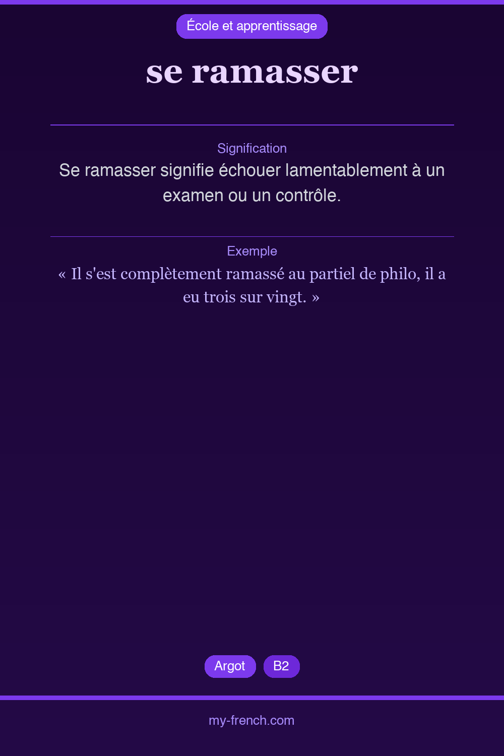 Expression idiomatique : se ramasser
