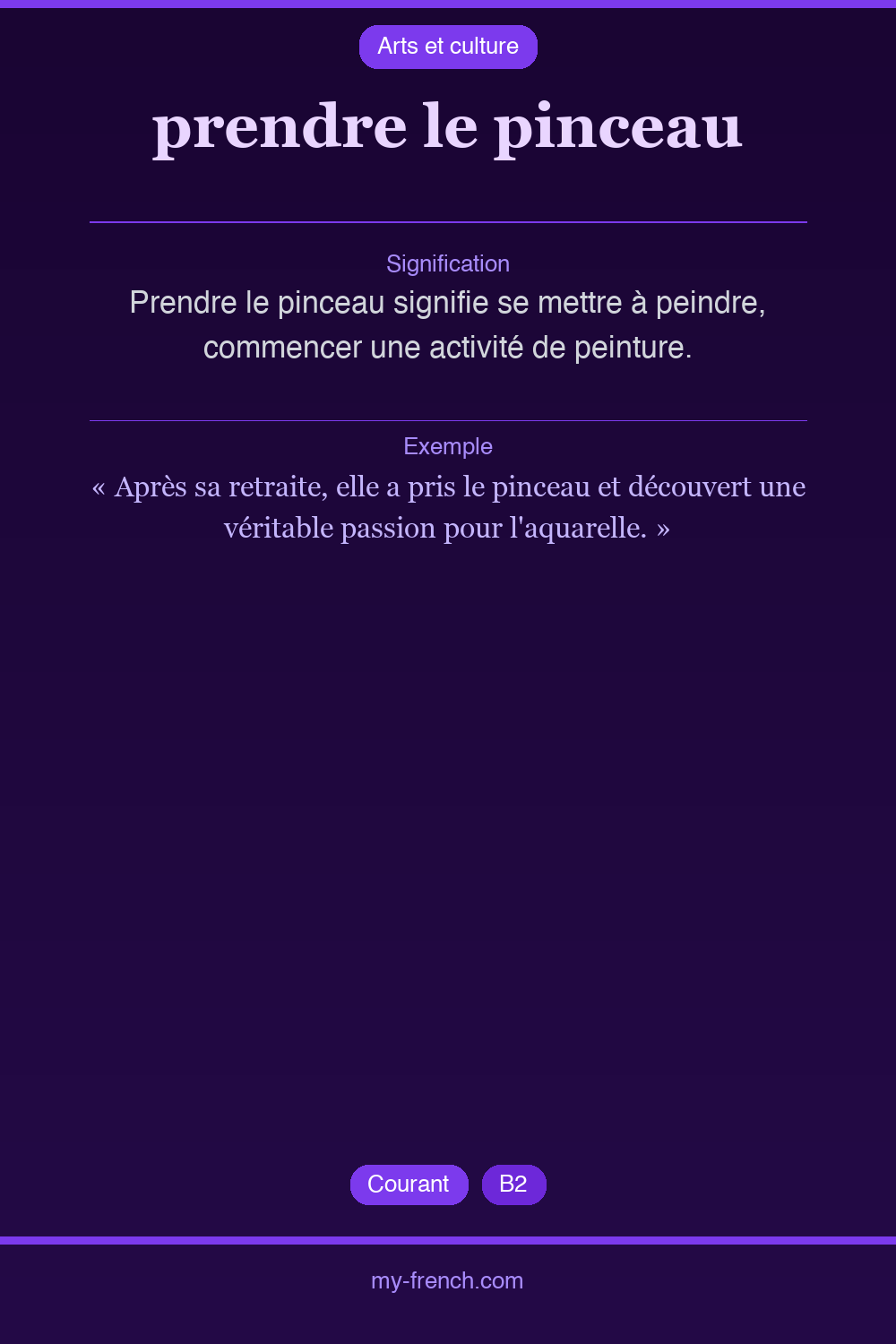 Expression idiomatique : prendre le pinceau