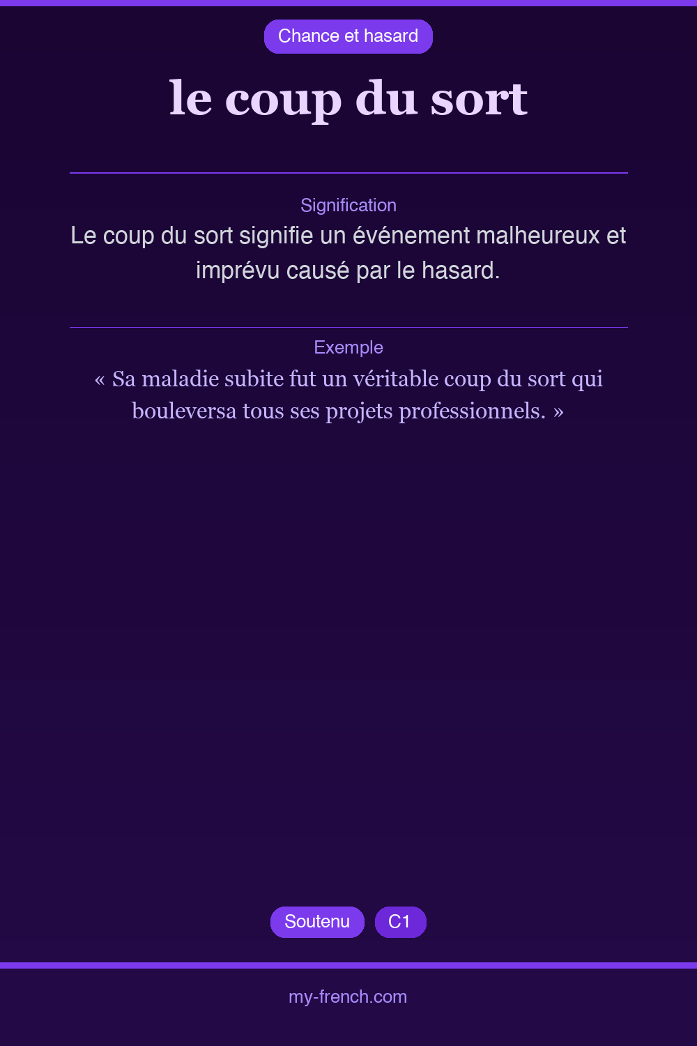 Expression idiomatique : le coup du sort