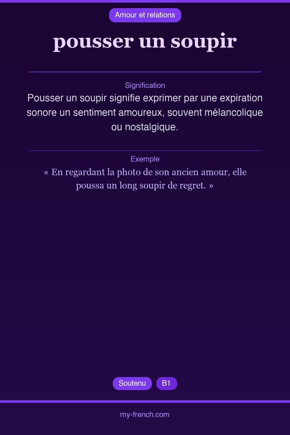 Expression idiomatique : pousser un soupir