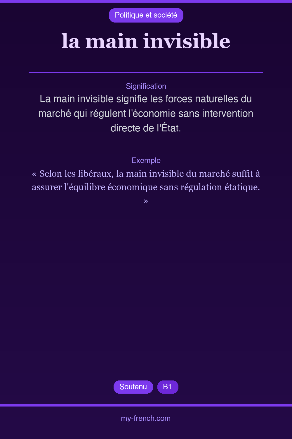 Expression idiomatique : la main invisible