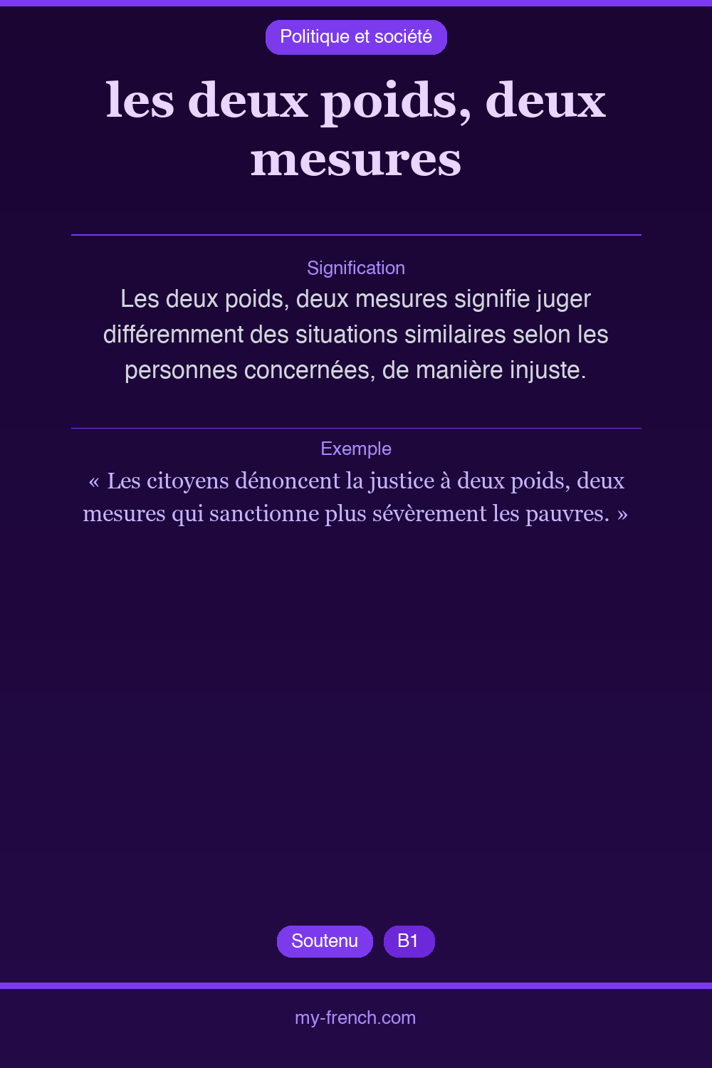 Expression idiomatique : les deux poids, deux mesures