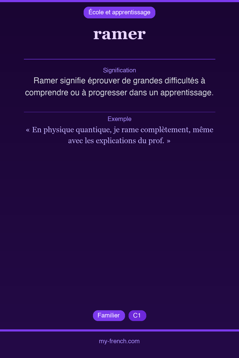 Expression idiomatique : ramer