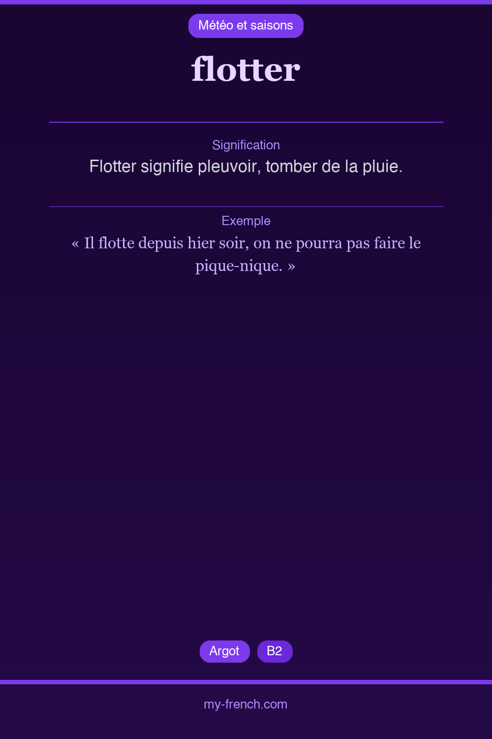 Expression idiomatique : flotter