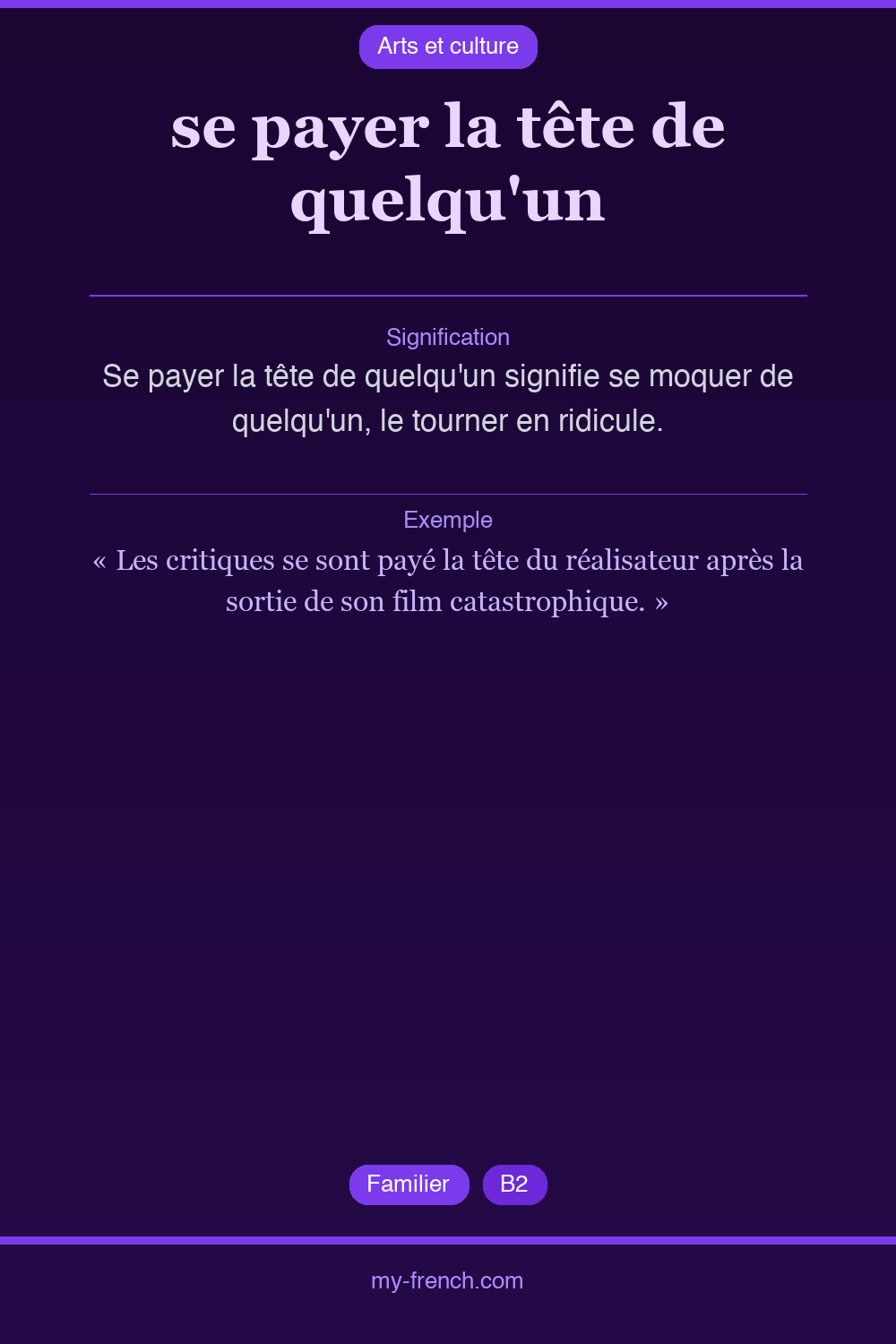 Expression idiomatique : se payer la tête de quelqu'un