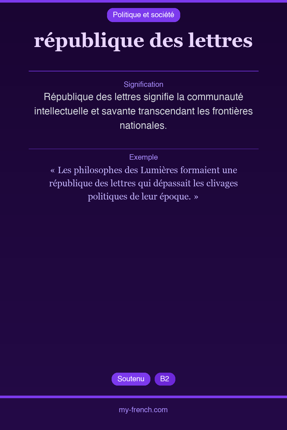 Expression idiomatique : république des lettres