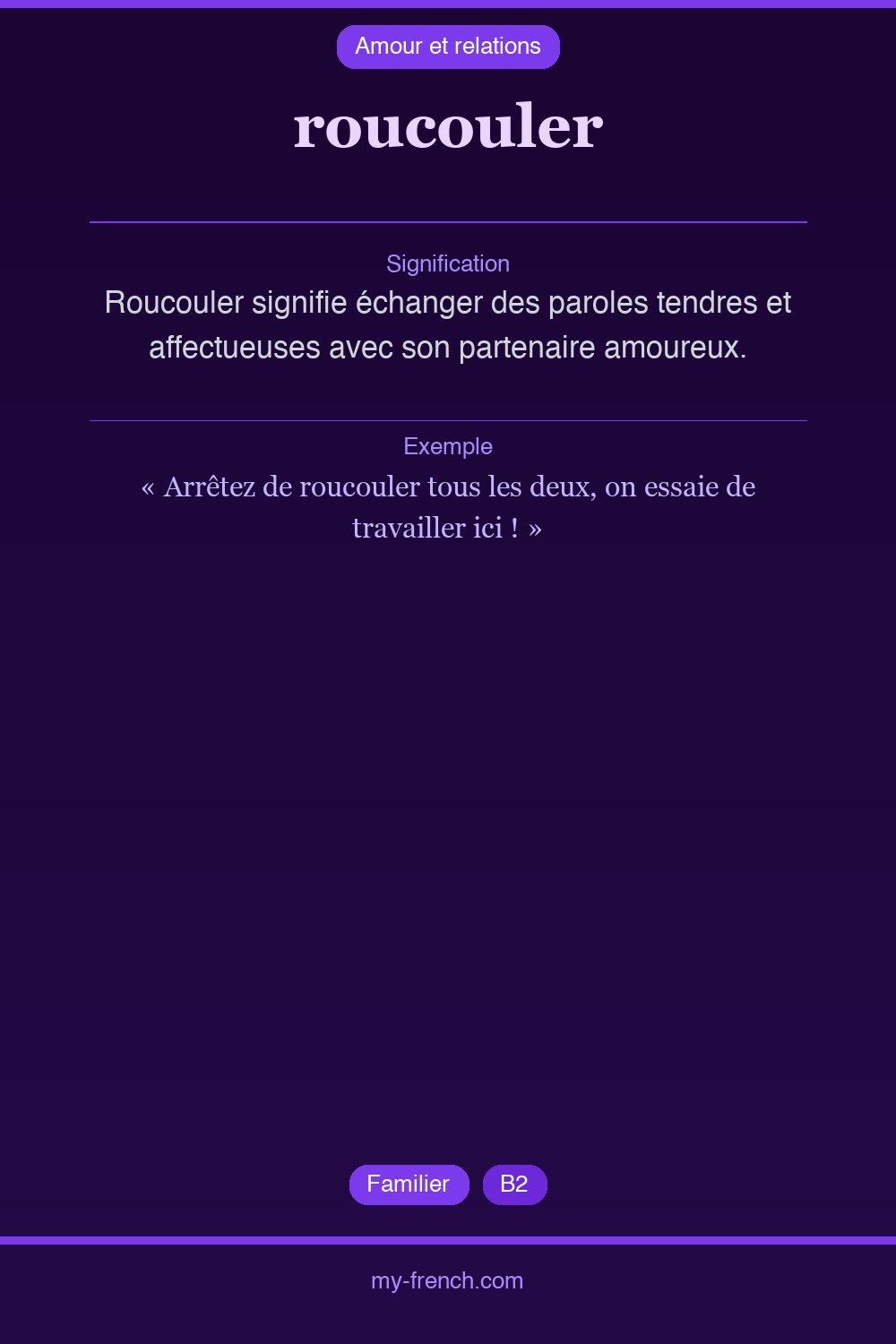 Expression idiomatique : roucouler