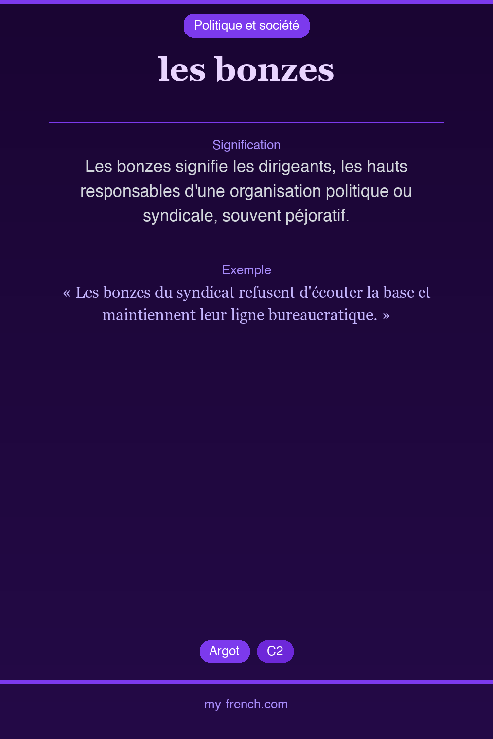 Expression idiomatique : les bonzes