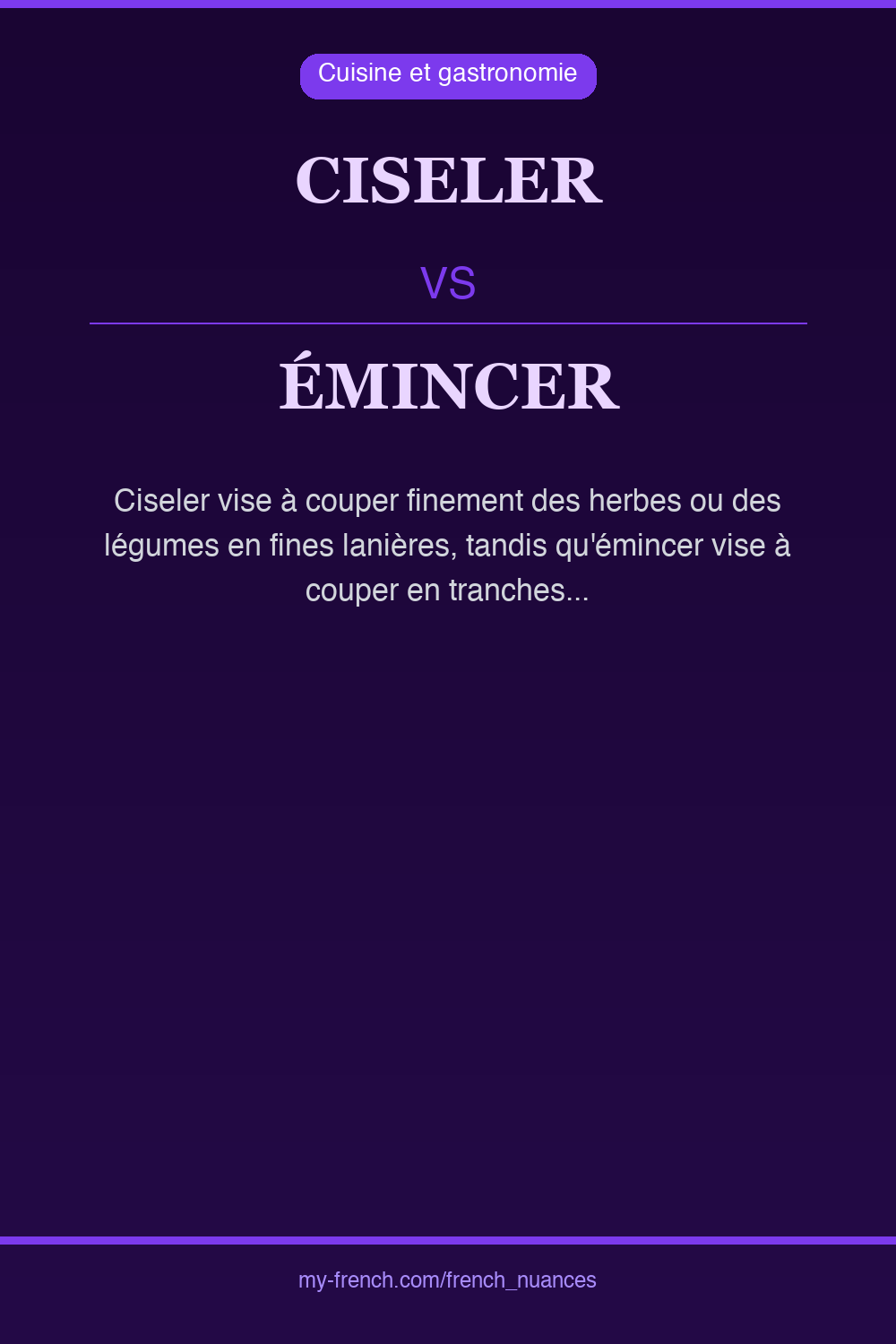 ciseler vs émincer : quelle nuance ?