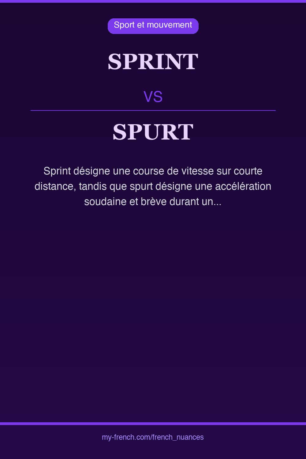 sprint vs spurt : quelle nuance ?