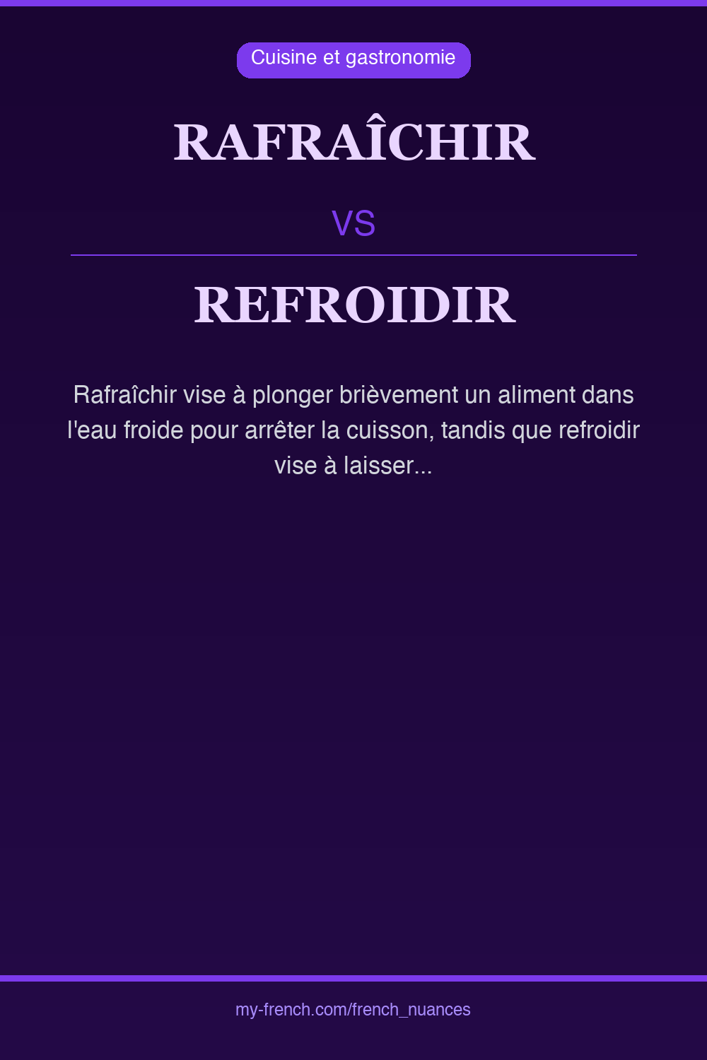 Nuance : rafraîchir vs refroidir