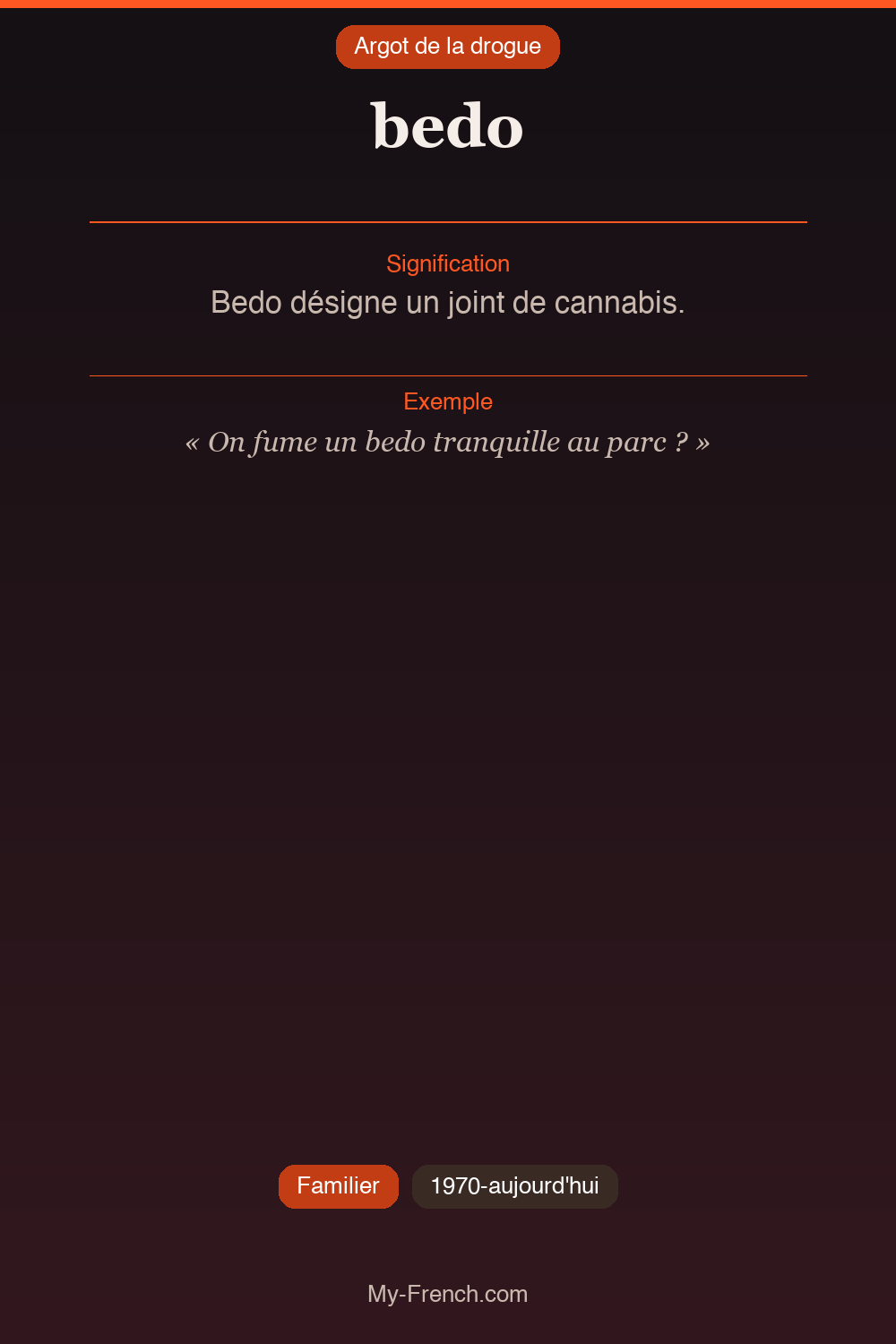 Argot français : bedo