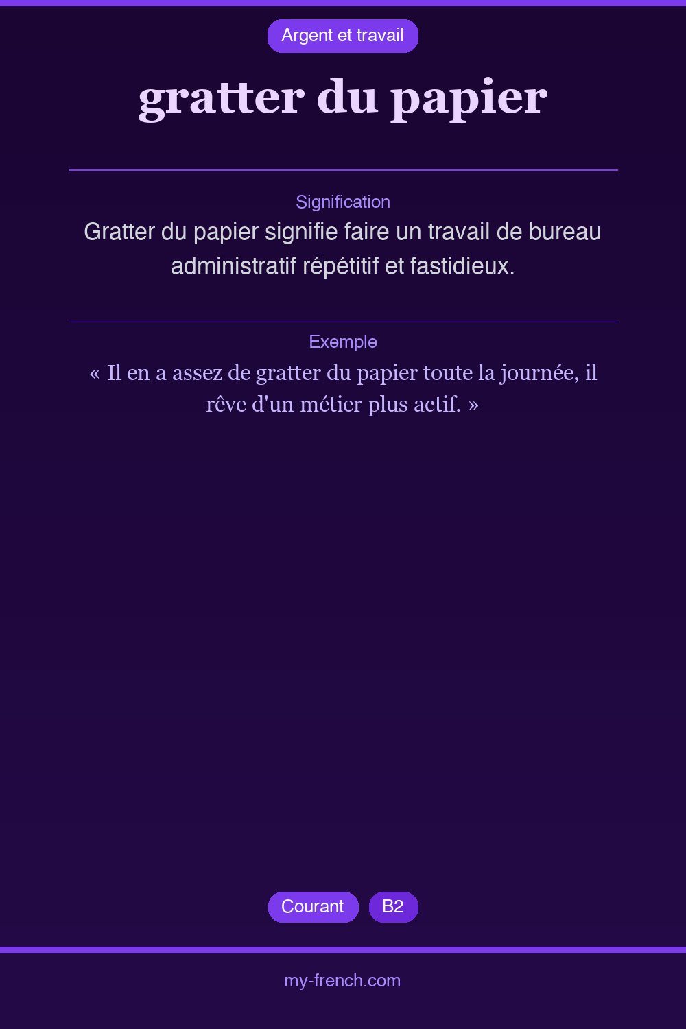 Expression idiomatique : gratter du papier