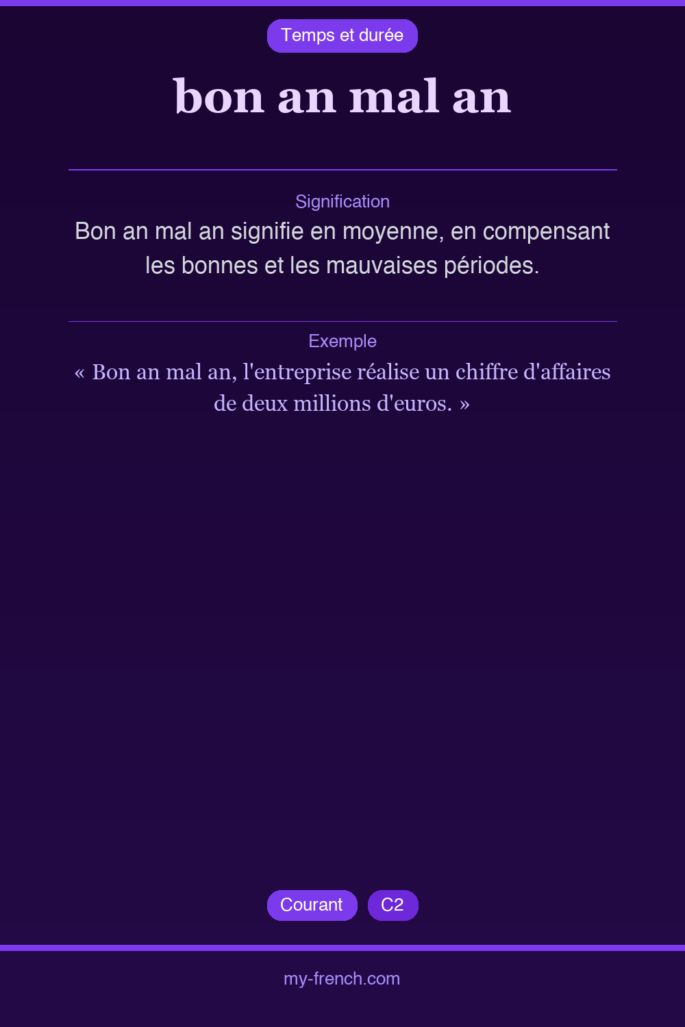 bon an mal an : que veut dire cette expression ?