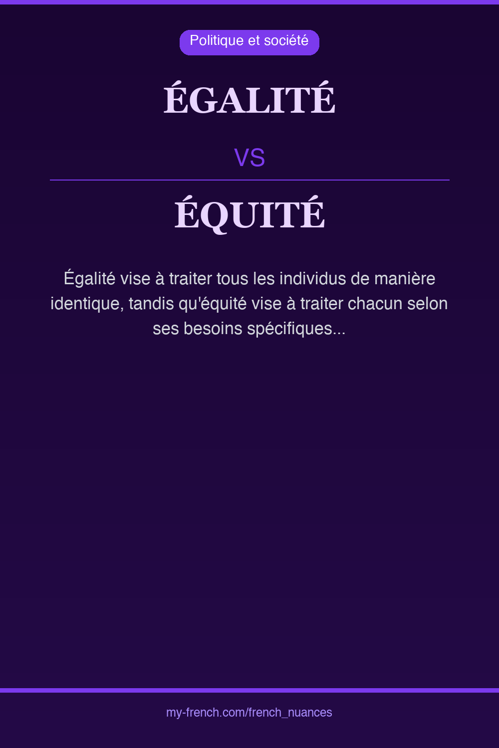 Nuance : égalité vs équité