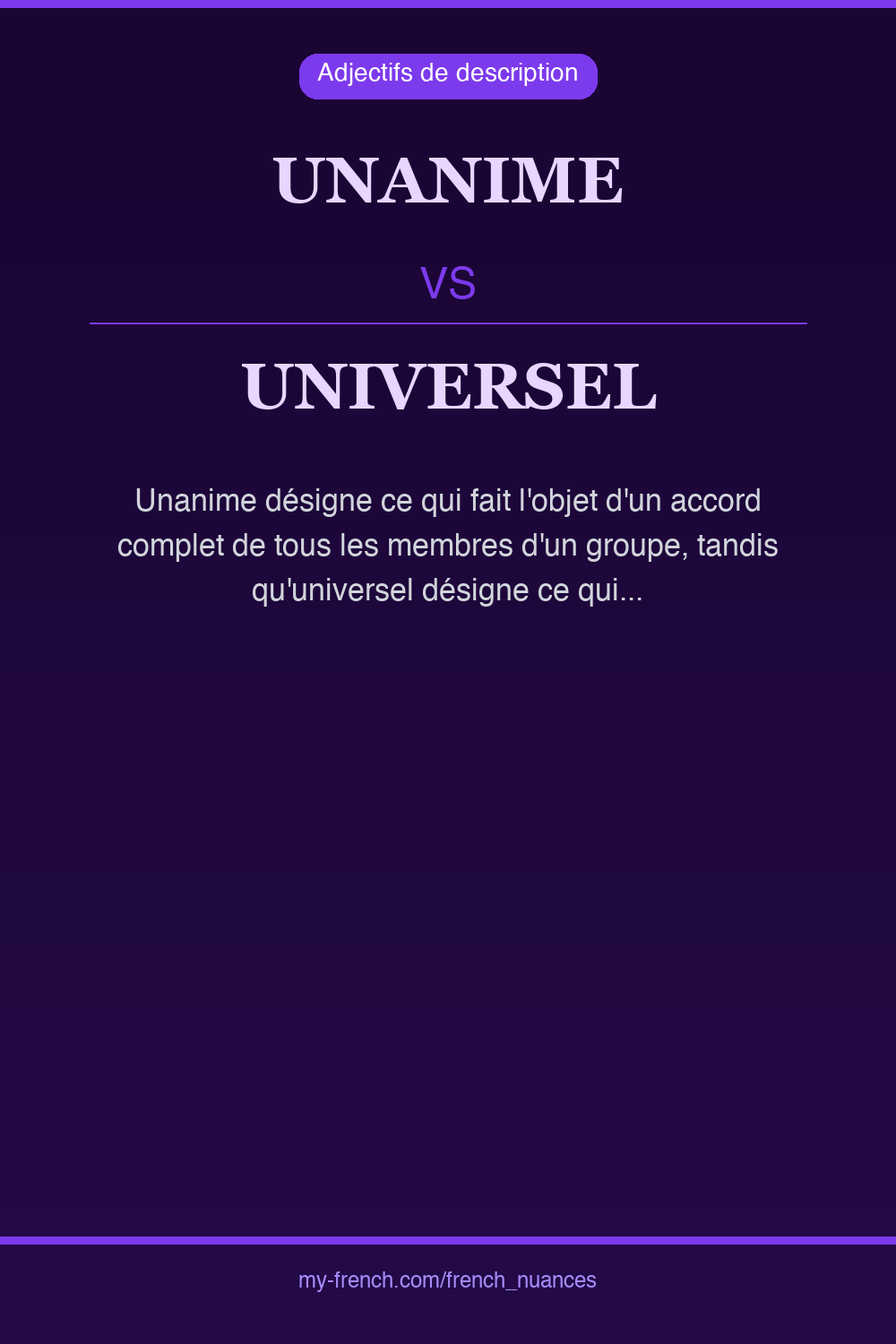 Nuance : unanime vs universel