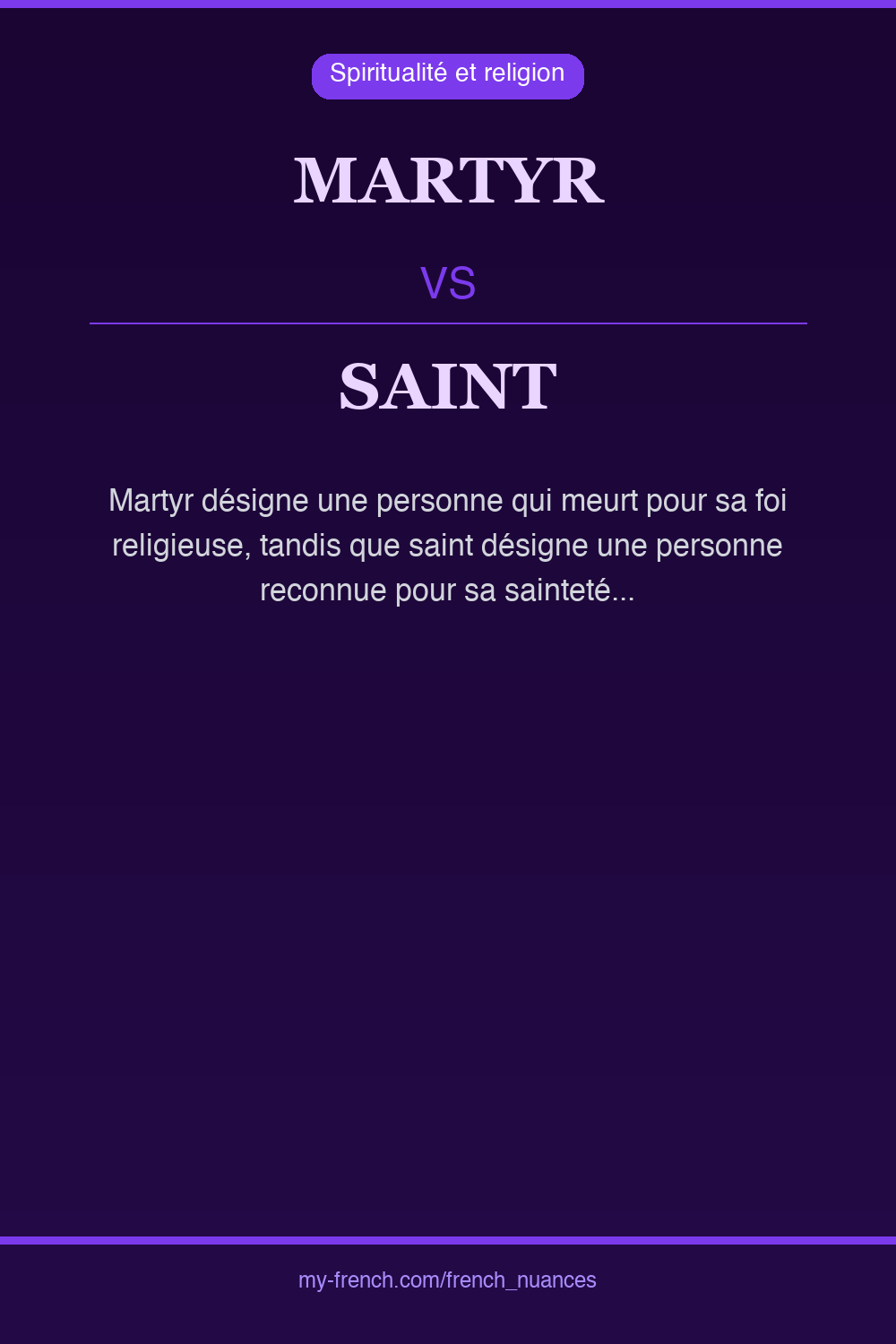 Nuance : martyr vs saint