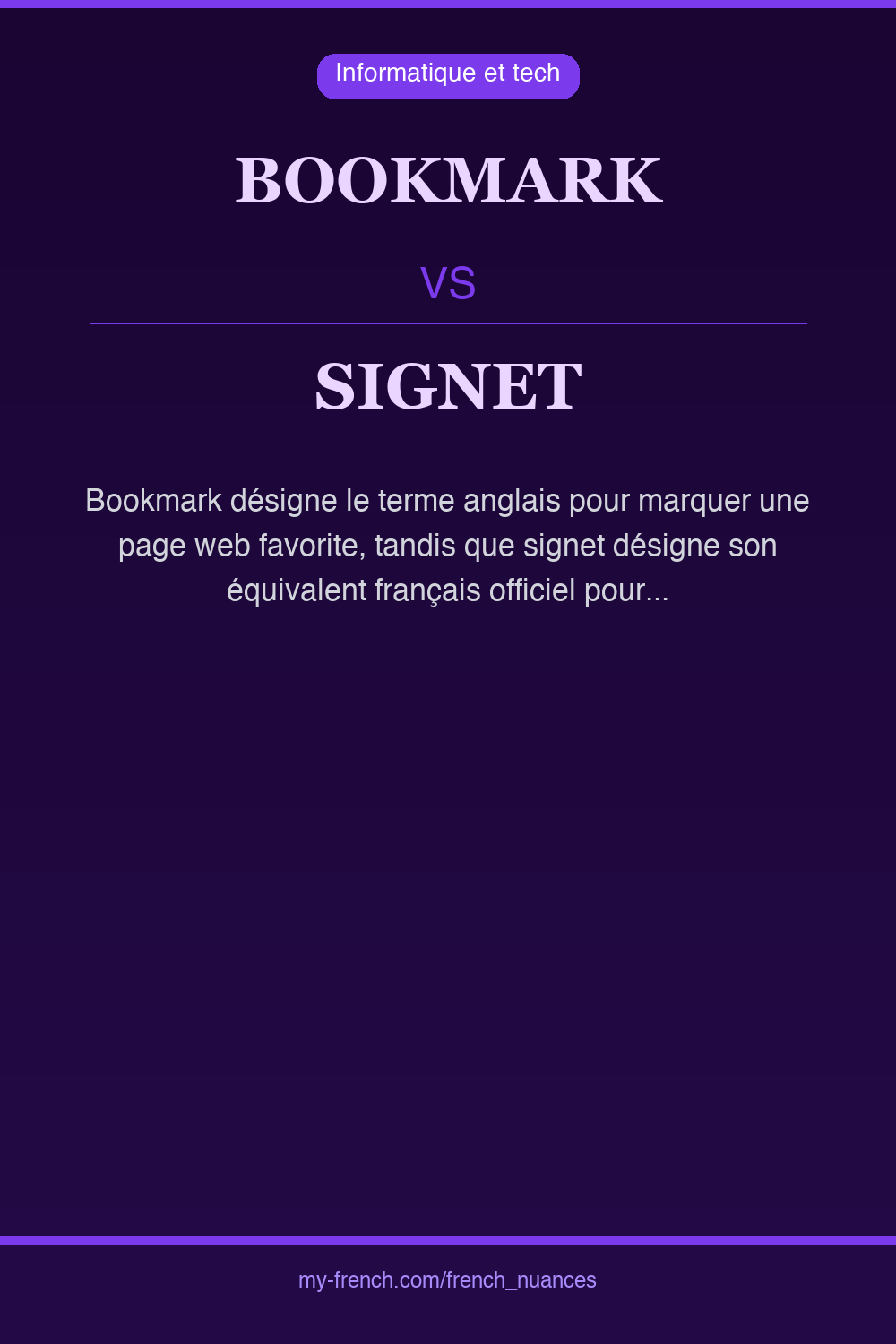 Nuance : bookmark vs signet