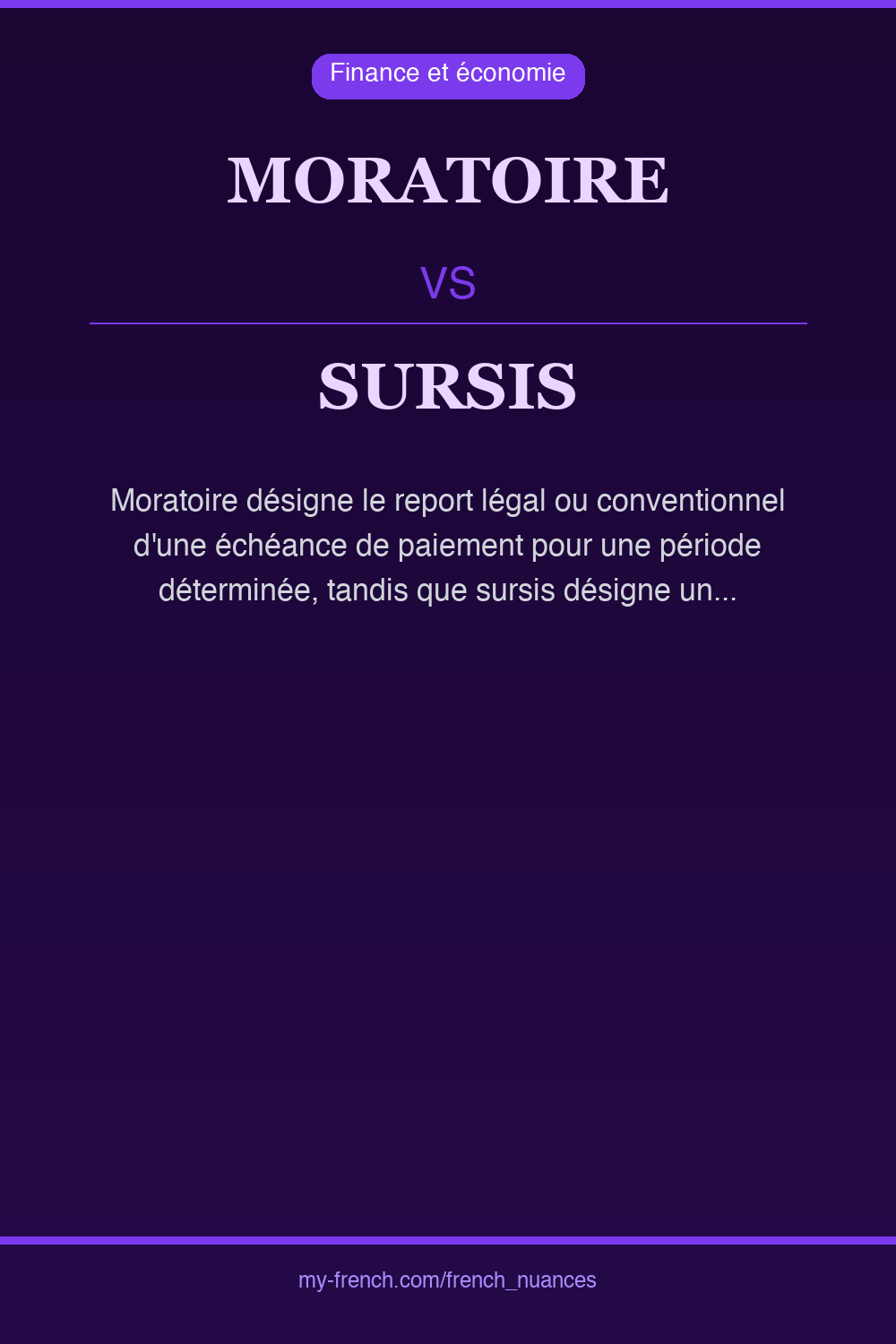 Nuance : moratoire vs sursis