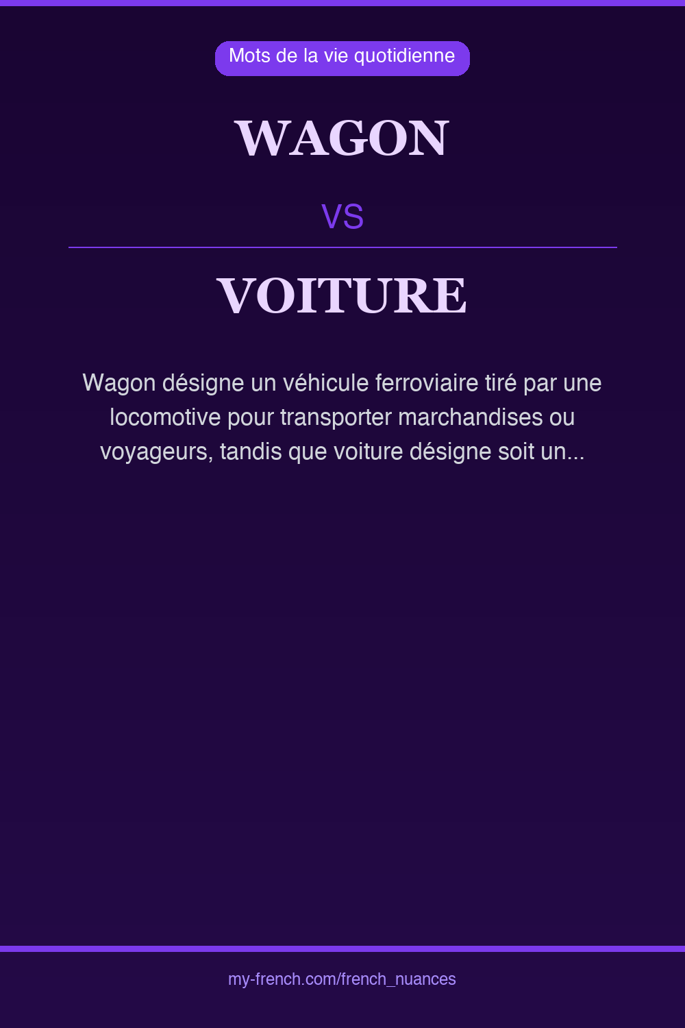 Nuance : wagon vs voiture