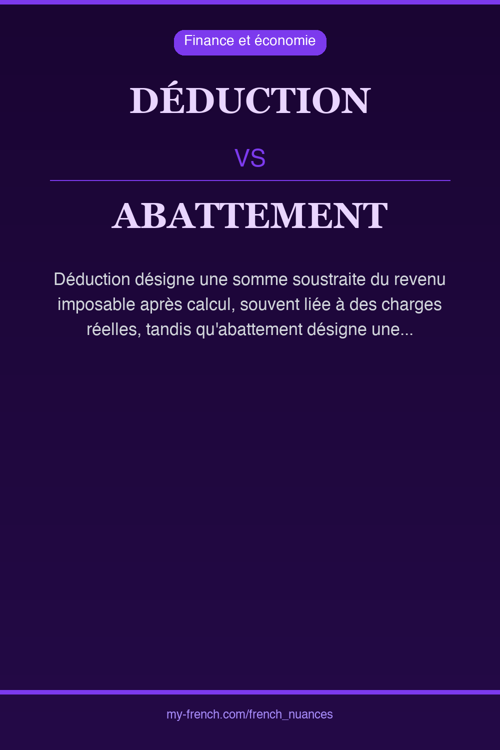 Nuance : déduction vs abattement