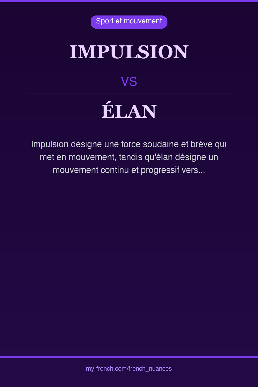 Nuance : impulsion vs élan