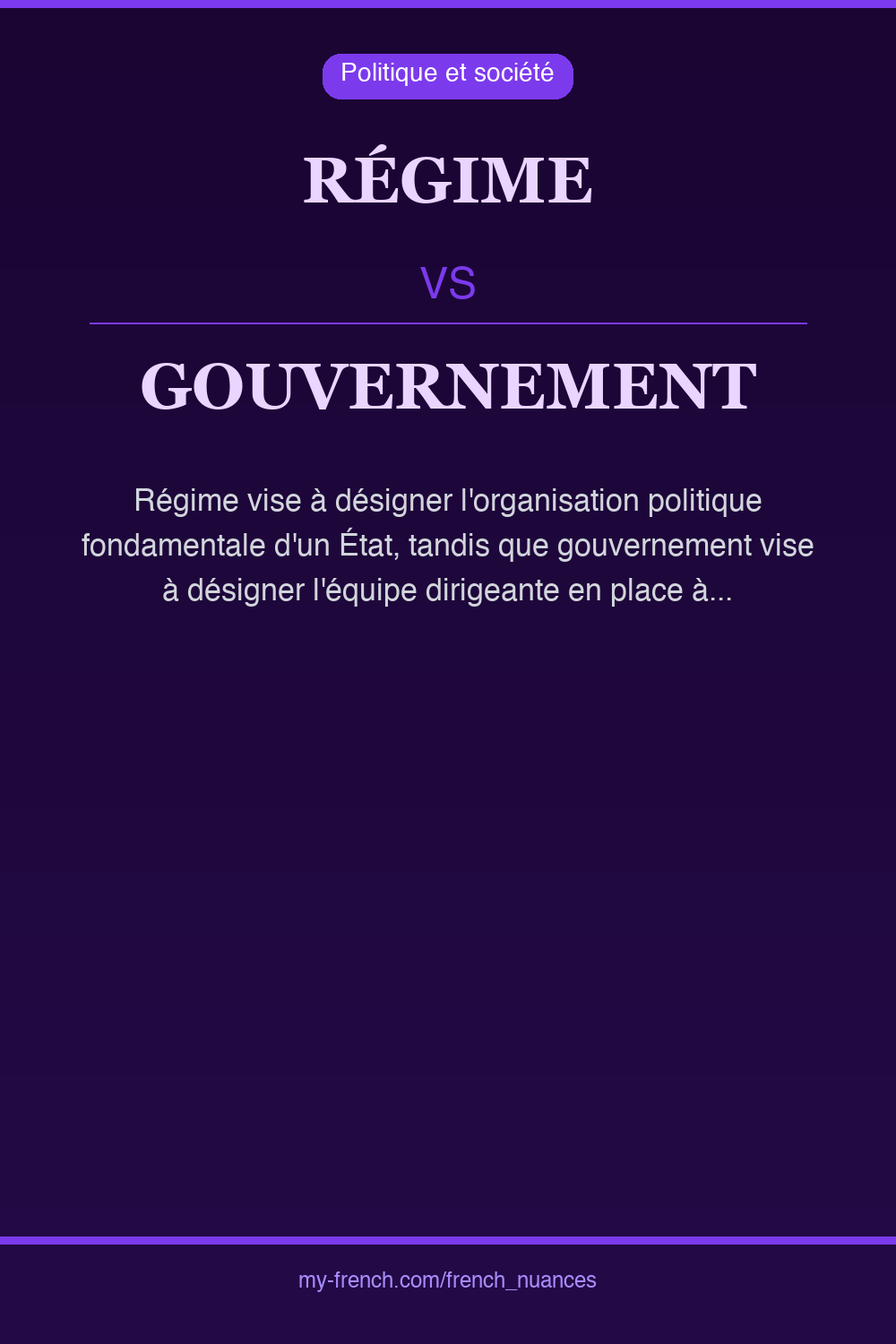 Nuance : régime vs gouvernement