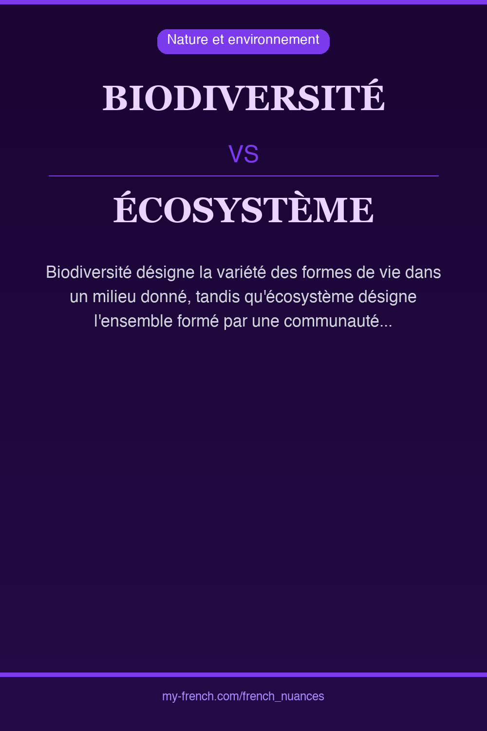 Nuance : biodiversité vs écosystème
