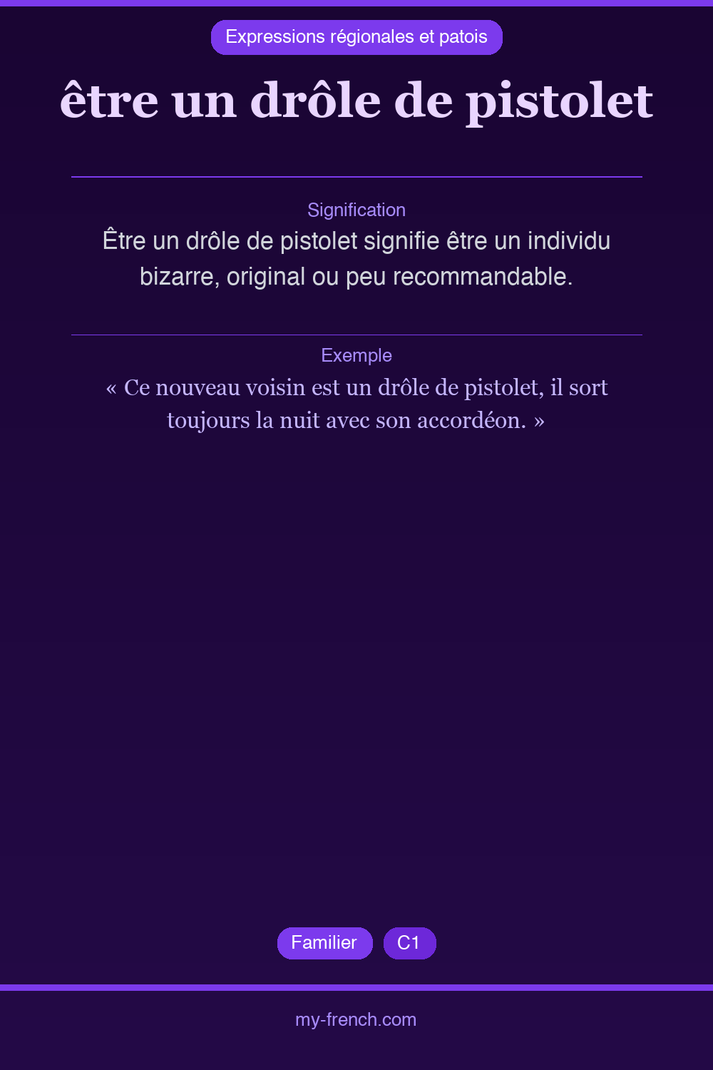 Expression idiomatique : être un drôle de pistolet